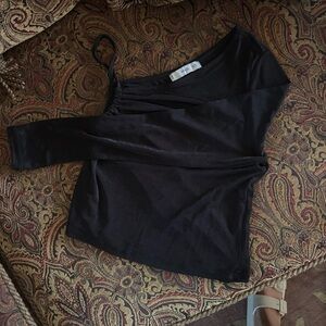 MANGO Black One Sleeve Top
